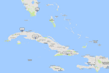 Oceania's 7-day cruise to Havana (Overnight), Cienfuegos & Santiago de Cuba route