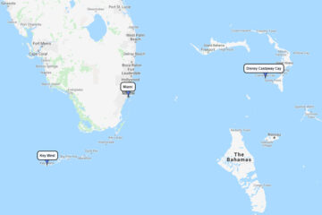 Disney Miami Key West Castaway Cay route