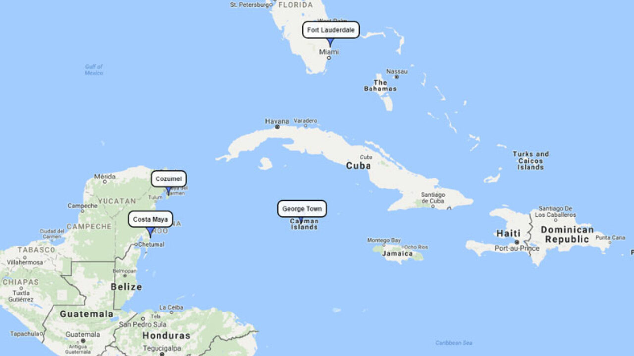 costa maya mexico cruise port map